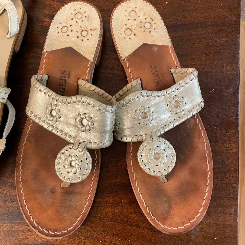 Jack Rogers Metallic Champagne sandals